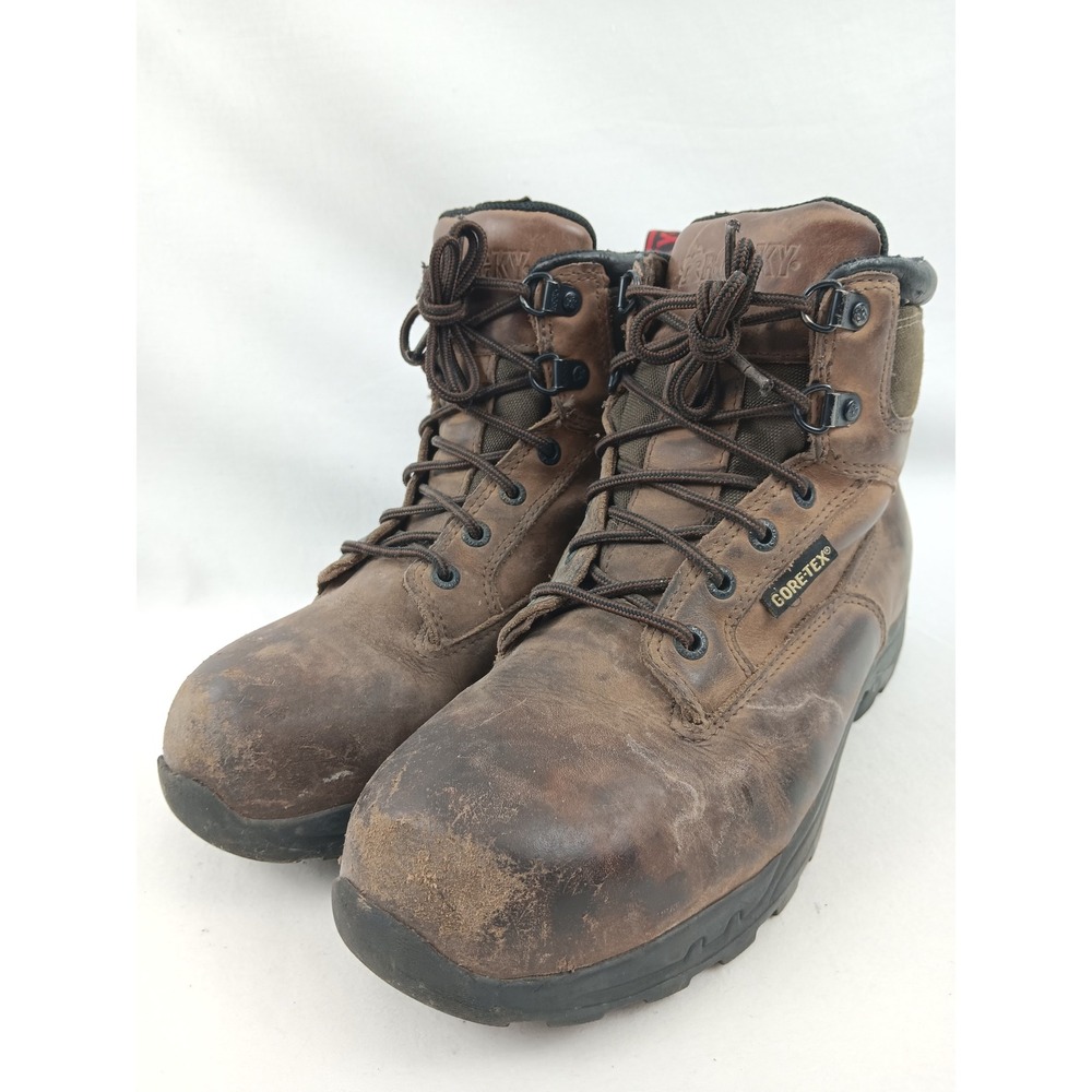 Rocky Outdoor Gear Gore-Tex Brown‎ Leather Insulated Steel Toe Boots Womens 9M